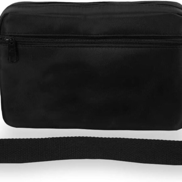 Black Shoulder Bag for Adults, Water-Resistant Polyester, Multiple Compartments, - Picture 4 of 6
